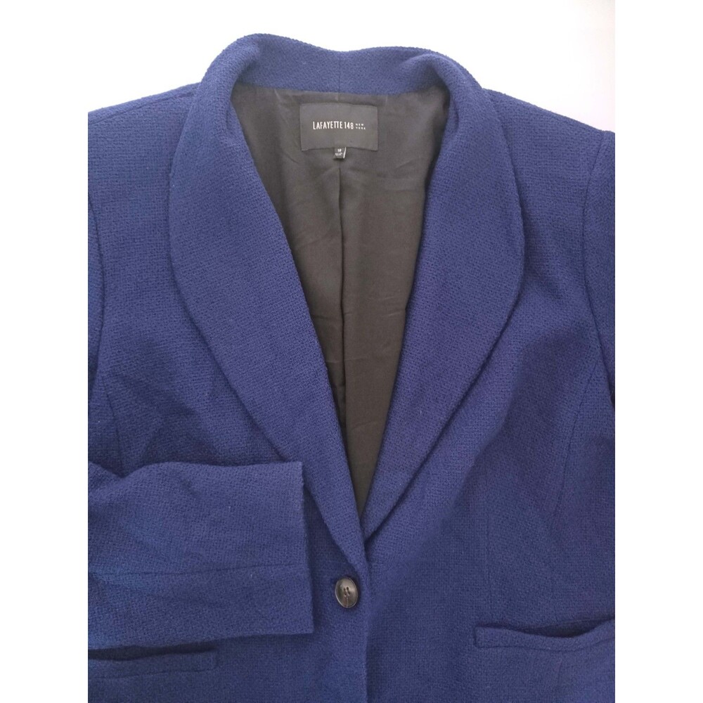 Lafayette 148 New York Wool Blend Blazer‎ Size 18 Boucle Tweed Offfice Old Money